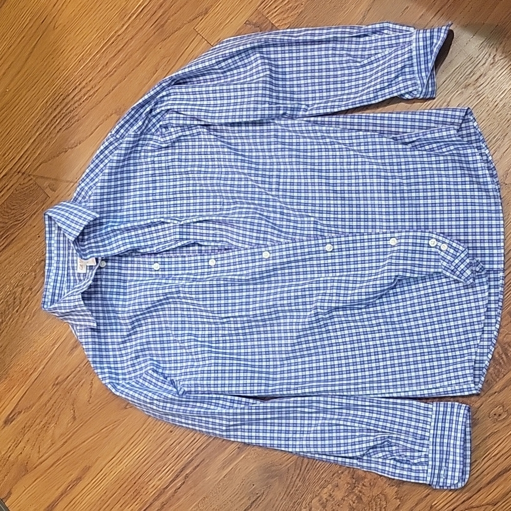 Cat & Jack Blue Patterned Dress Shirt XL
